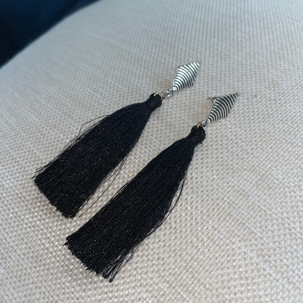 Black dangle earrings